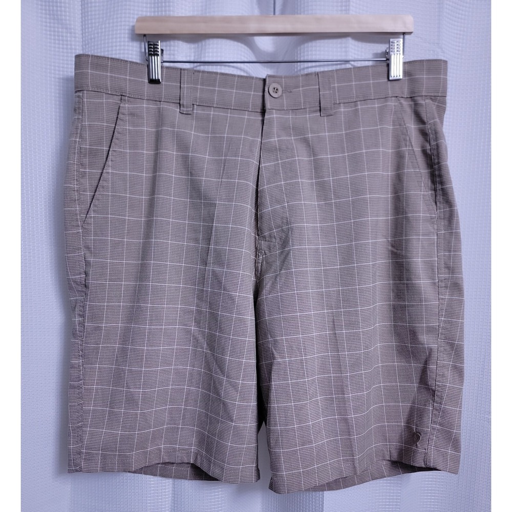 Hang Ten Beige Plaid Hybrid Casual Board Shorts Men's size 30 - Picture 2 of 9